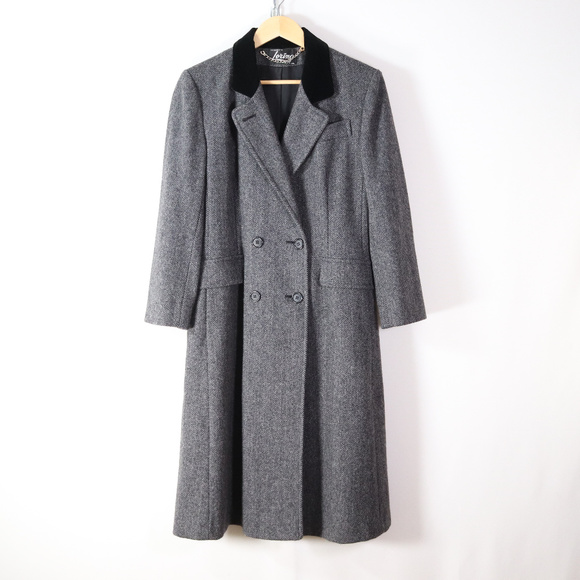 ❌SOLD❌vintage 70s herringbone tweed wool coat M - Picture 6 of 8